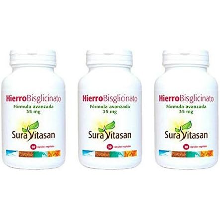 Hierro Bisglicinato 35 mg con Vitamina C y Complejo B Sura Vitasan – 30 cápsulas vegetales