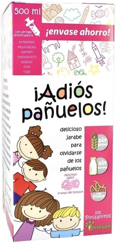 PINISAN Adios Handkerchiefs 500 ml – INFALTIL SYRUP – Natural Formula for Respiratory and Throat Wellness – Saver Packaging