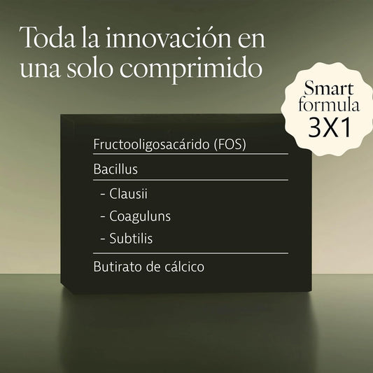 Plameca Tribiotic - 3 in 1 Formula - Intestinal Probiotics and Prebiotics, with Postbiotic - Improves Integral Digestive Health - 30 Tablets for 30 Days