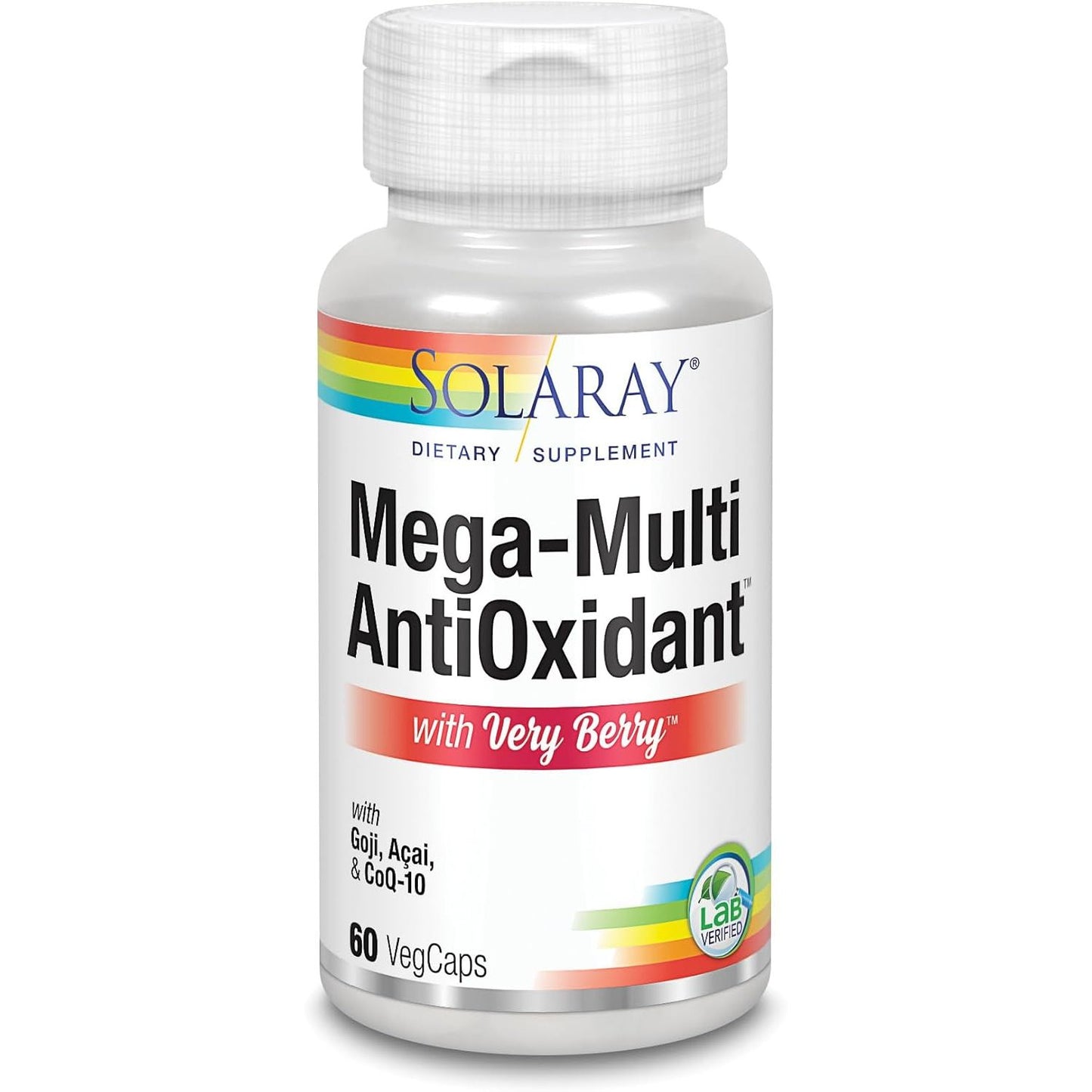 Solaray Mega Multi Antioxidant | CoQ10, ALA, Selenium, Goji, Acai | 60 VegCaps