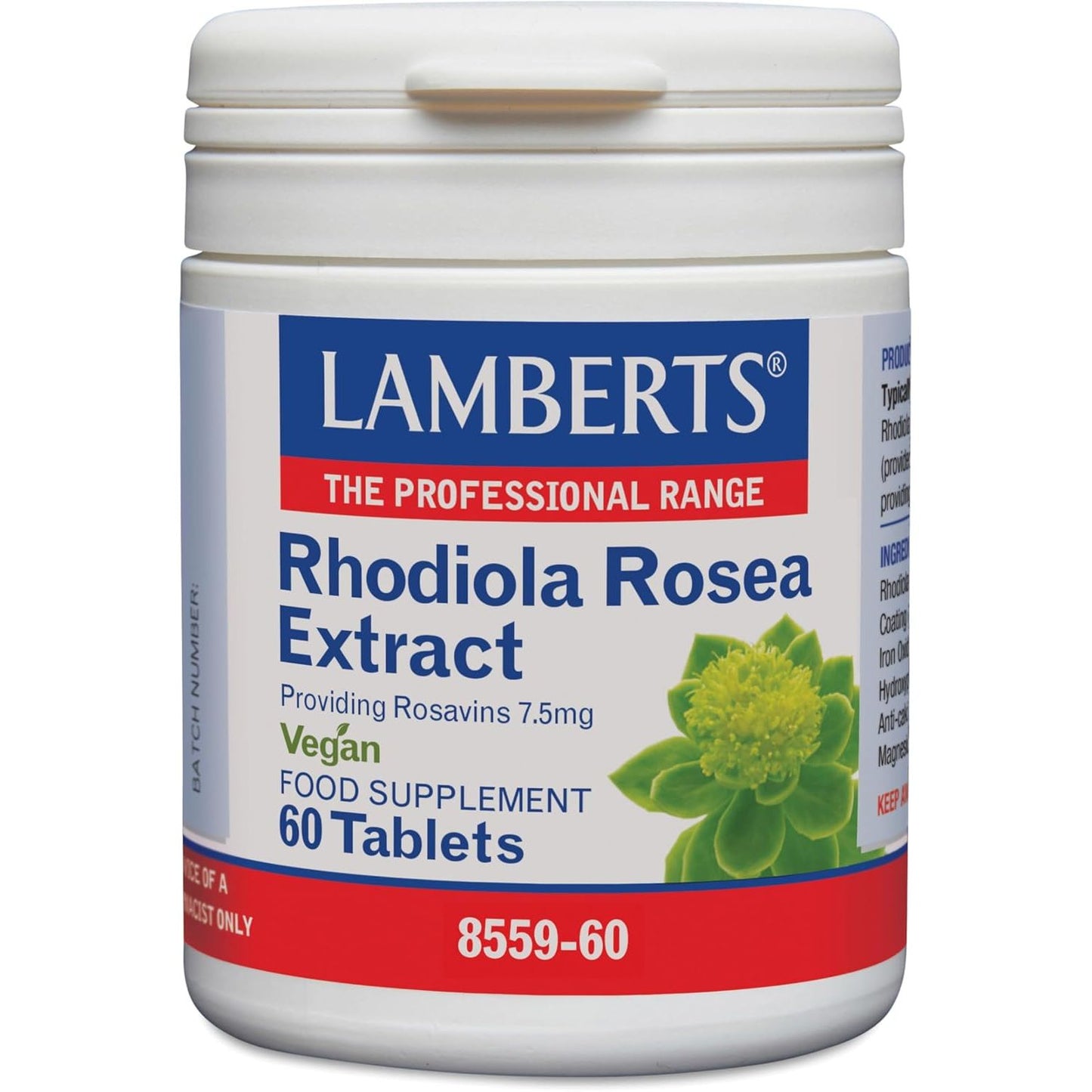Rhodiola rosea 3125 mg extracto seco 60 cápsulas