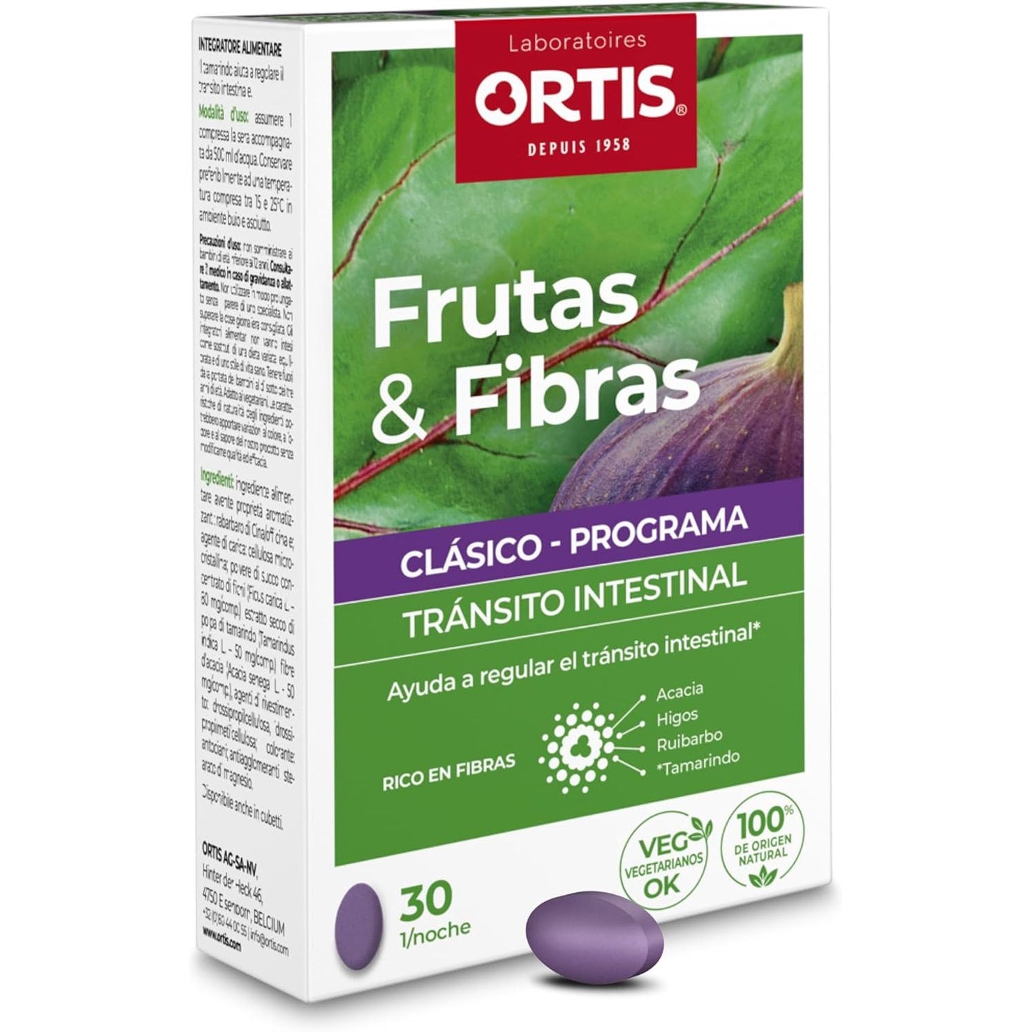 Frutas y fibras regular 30 comprimidos