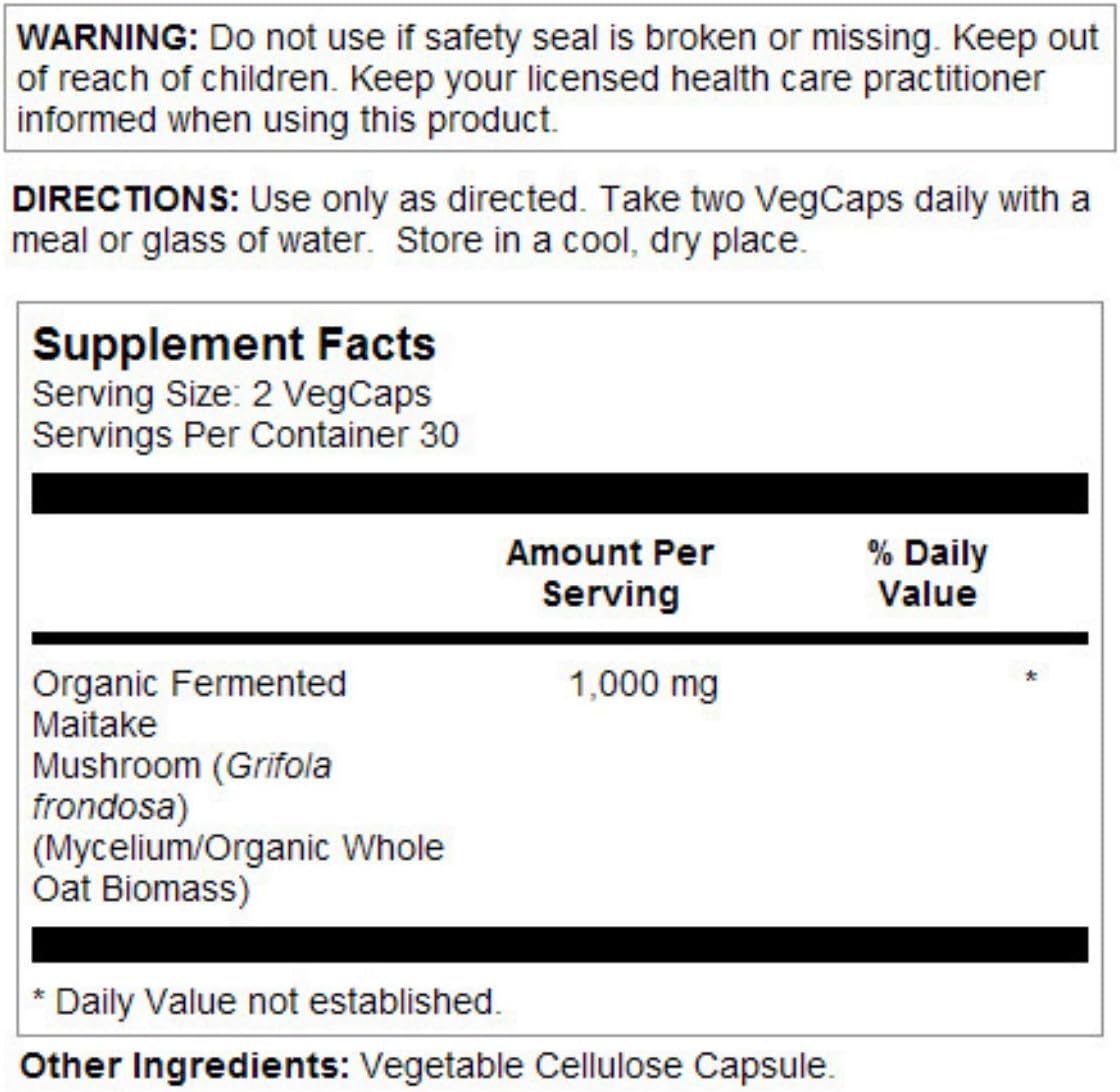 Solaray Maitake 500mg | Hongos | 60 VegCaps