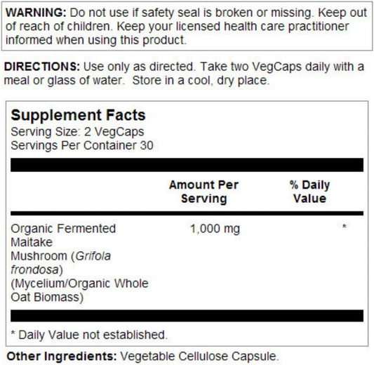 Solaray Maitake 500mg | Mushrooms | 60 VegCaps