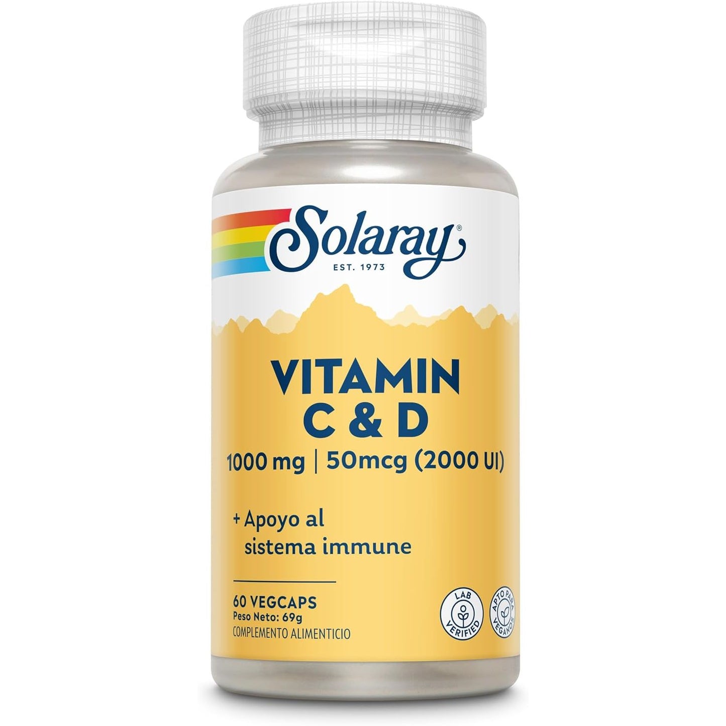 Vitamina C D 1000 mg + 50 mcg 60 cápsulas