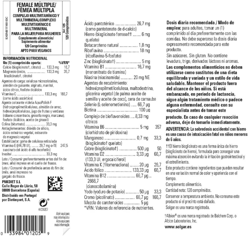 Solgar® Female Multiple for General Women's Care - 120 Tablets