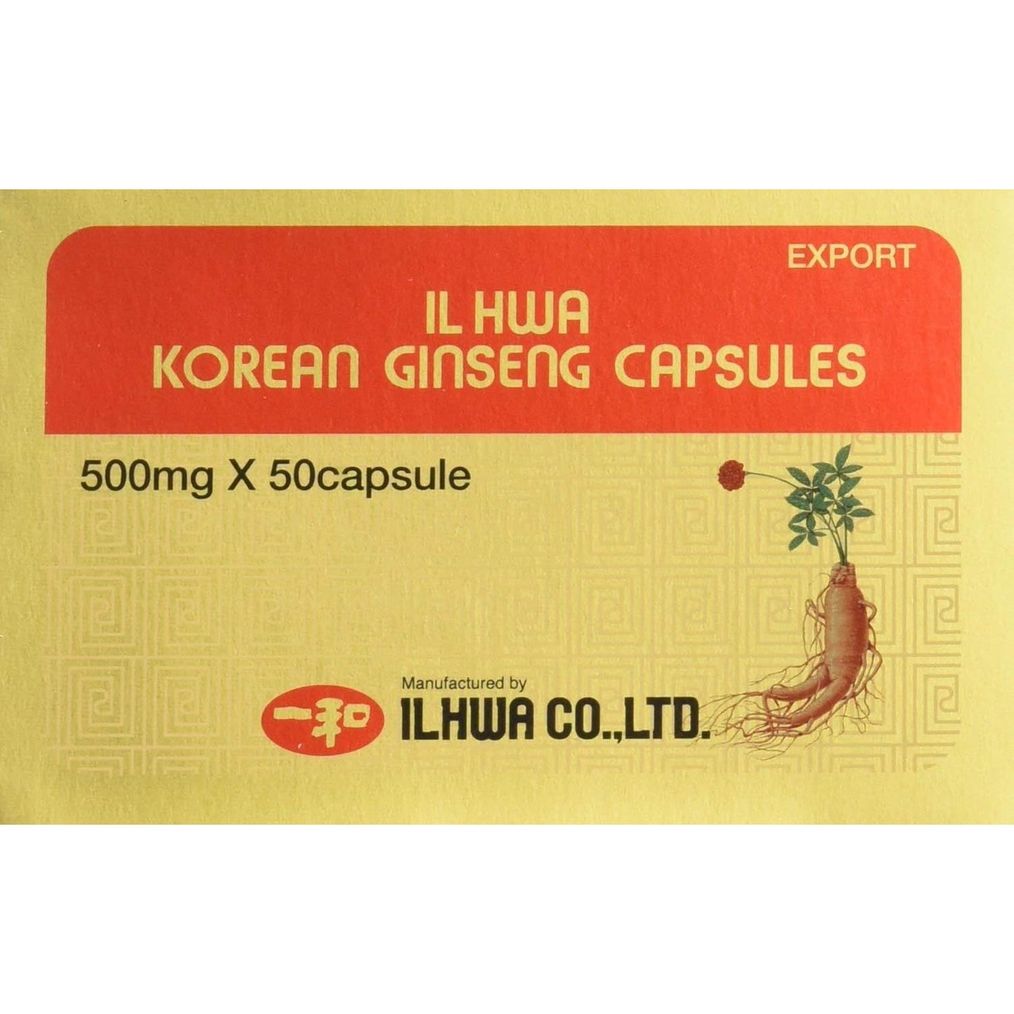 Ginseng coreano 500 mg 50 cápsulas Pack 2