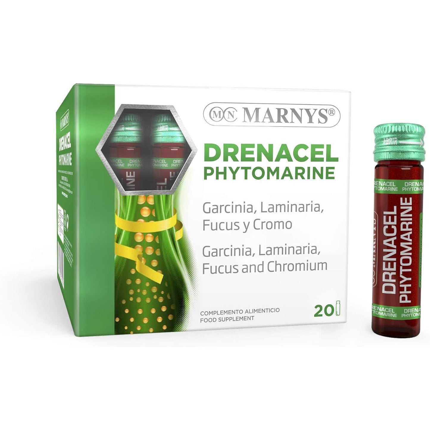Drenacel Phytomarine extractos vegetales algas control peso 20 viales