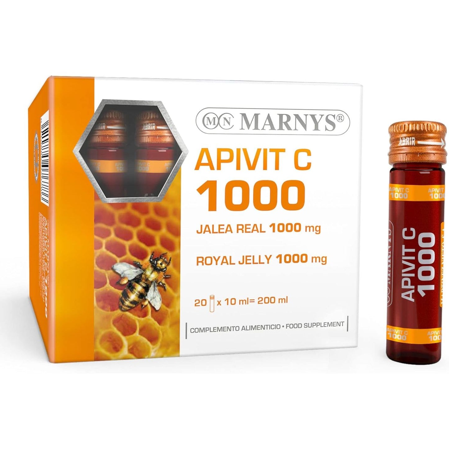 Apivit C 1000 mg jalea real vitamina C 20 viales