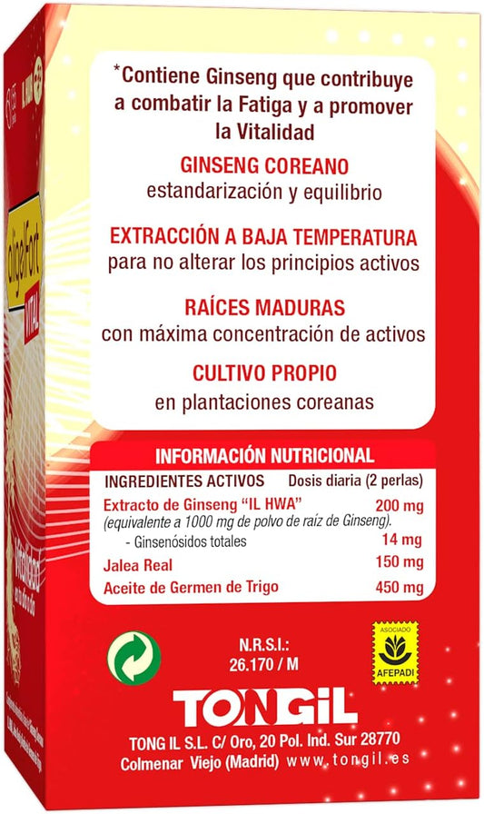 Royal Jelly with Ginseng - Aligelfort Vital 55 Pearls - Korean Ginseng, Royal Jelly and Wheat Germ | Vitality in your daily life | de Tong-il