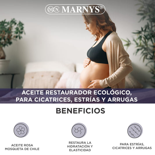 MARNYS Aceite Regenerador Rosa Mosqueta Biológico 100% Vegetal Spray 50ml, 1