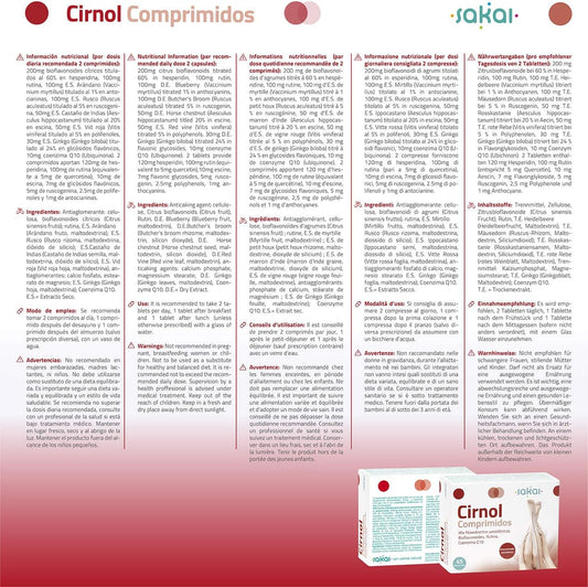 Sakai – Cirnol tablets with Ginkgo, Horse Chestnut and Rusco – Promotes blood circulation, helps prevent tired legs and swelling. Prevents vascular varicose veins. Coenzyme Q10