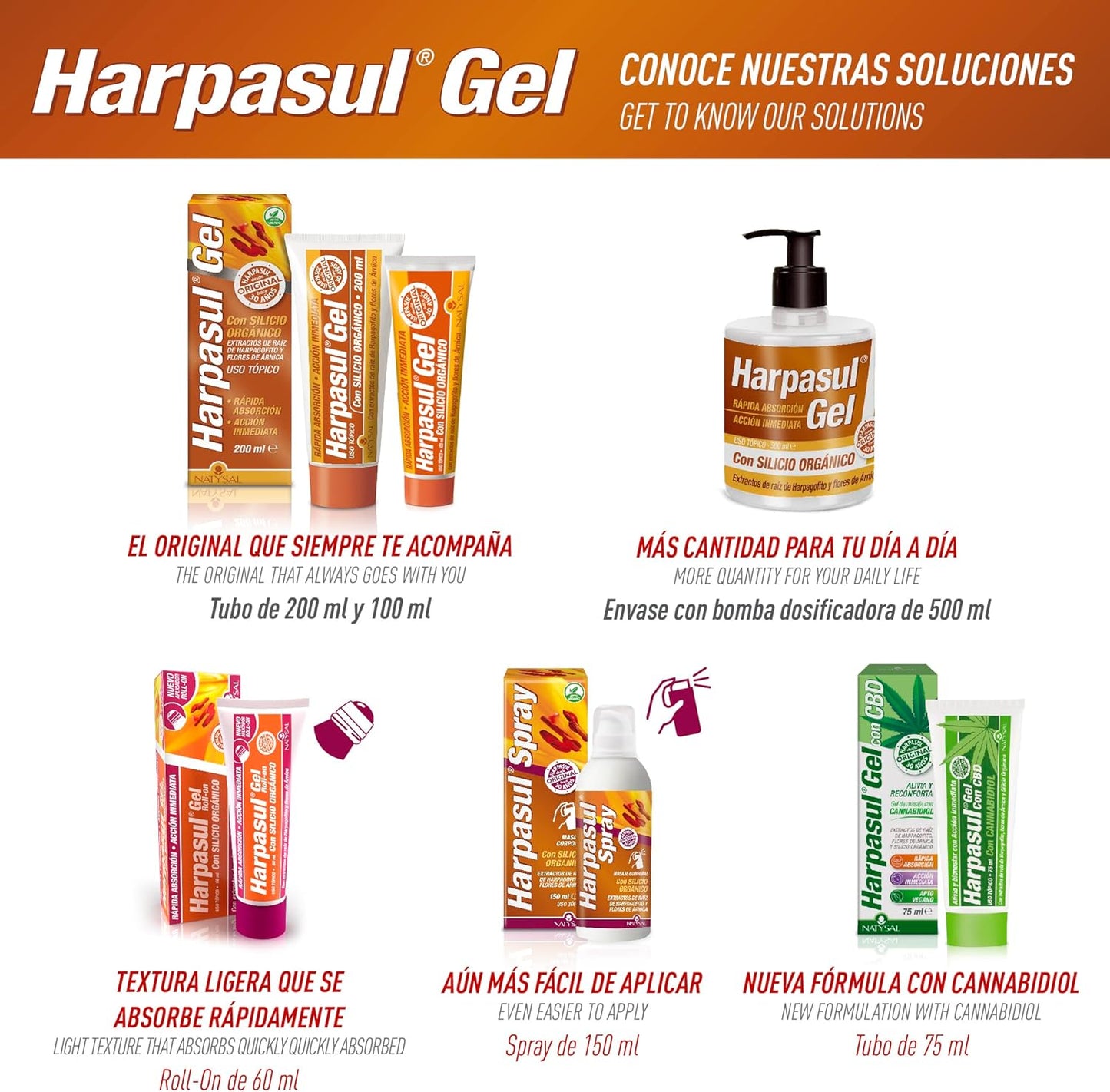 Harpasul gel con CBD | Natysal | Gel balsámico con cannabidiol | 75 ml