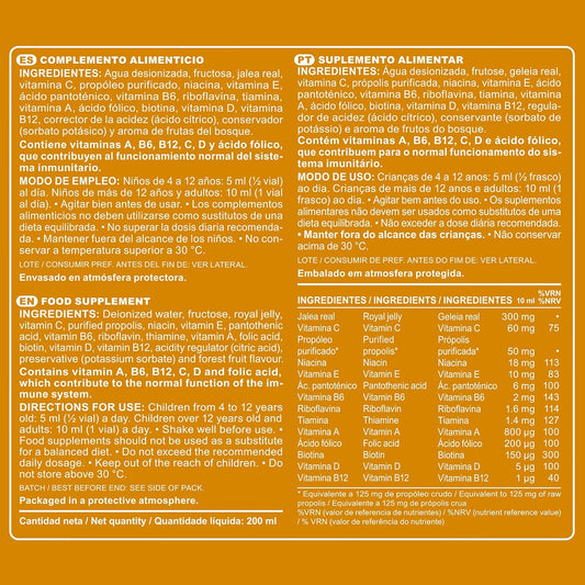Marnys Protect Junior - Children's Defenses With Royal Jelly, Propolis And 12 Vitamins - Supplements The Diet In Children And Adolescents - Flavored With Forest Fruits - 20 Vials