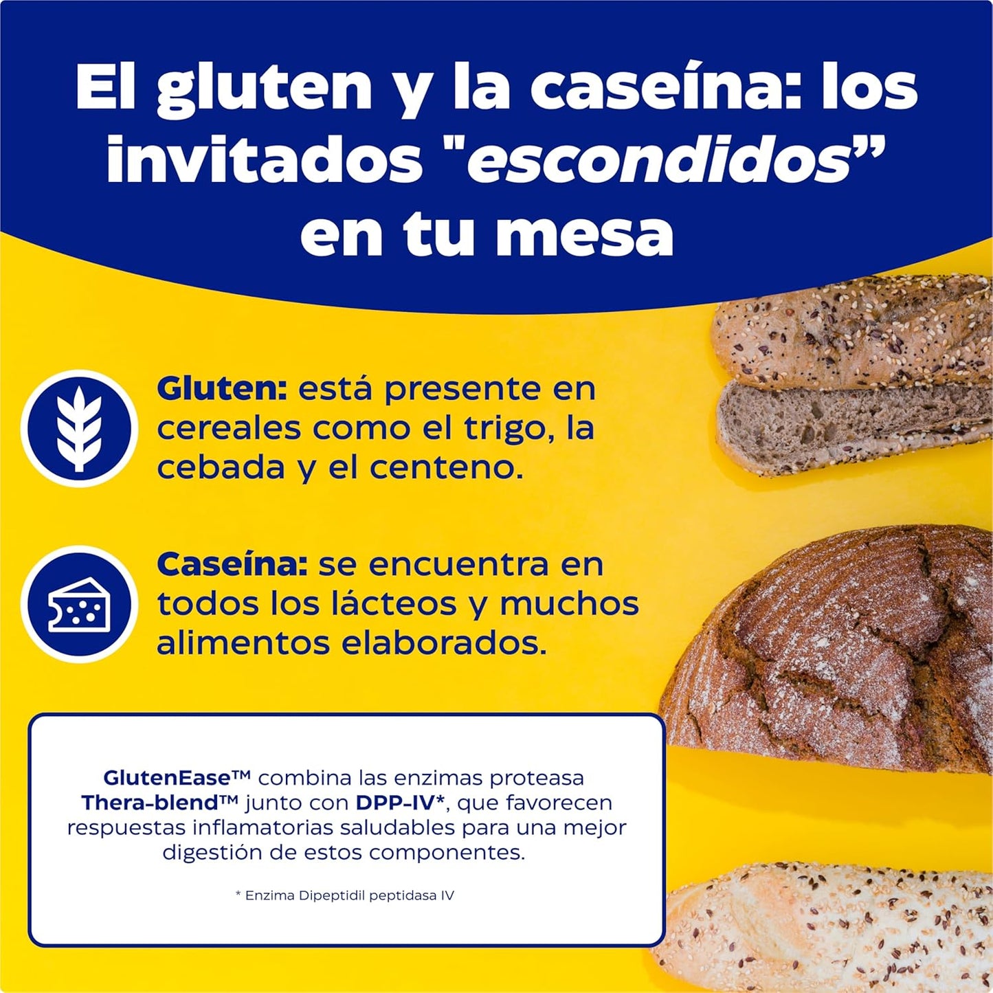 Enzymedica, Glutenease, Indicated Against Gluten and Casein, Enzyme Formula Reduces Gases, Improves Nutrient Absorption, Gluten Free, Dairy Free, Vegan, 60 Capsules