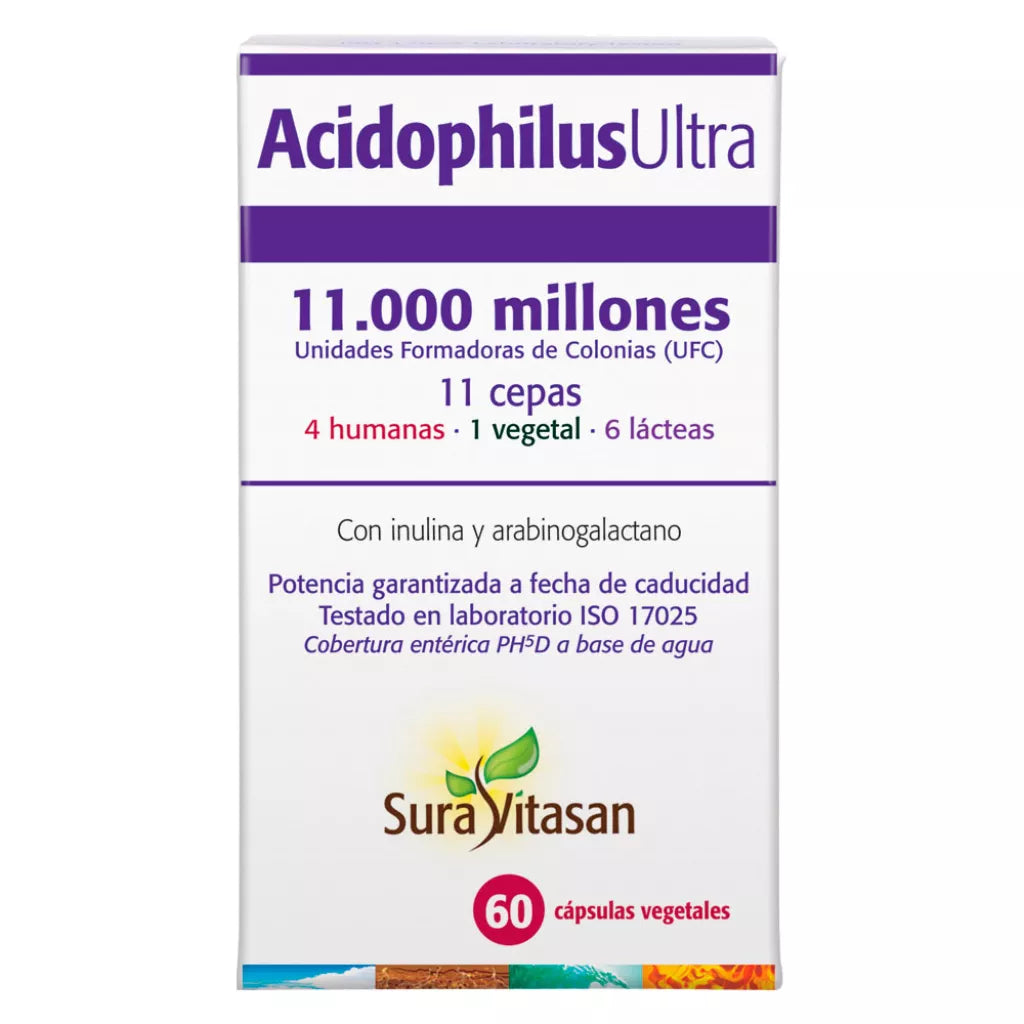 Sura Vitasan Acidophilus Ultra - envase con 11 cepas y 11.000 millones UFC