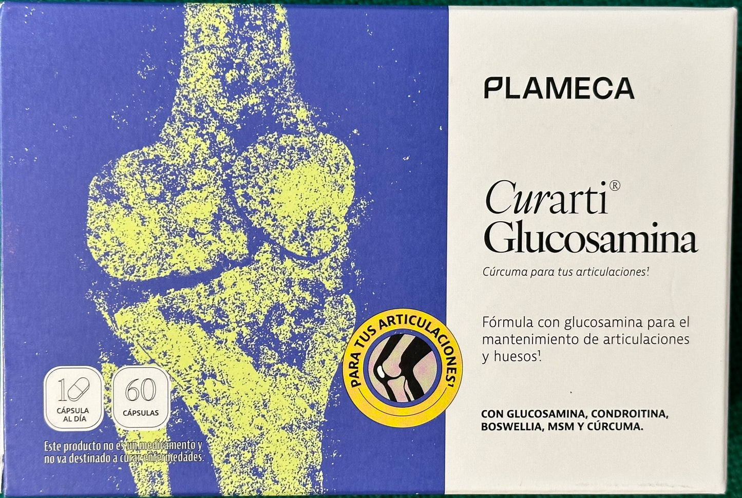 Curarti Glucosamina 597 mg condroitina MSM cúrcuma boswellia 60 cápsulas