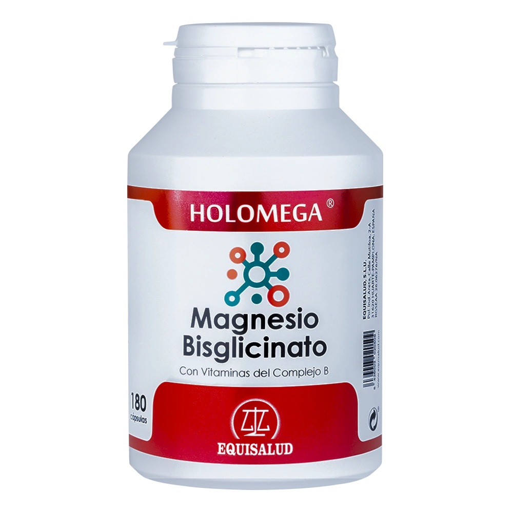Holomega Magnesio Bisglicinato con vitaminas del complejo B 180 Cápsulas