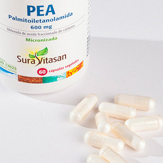 SuraVitasan PEA contiene 600 mg de palmitoiletanolamida 60 Cápsulas