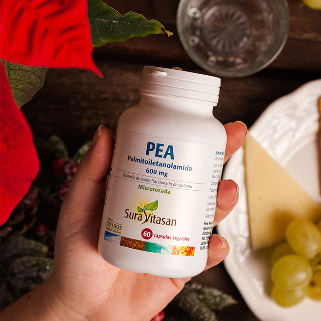 SuraVitasan PEA contiene 600 mg de palmitoiletanolamida 60 Cápsulas
