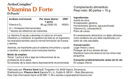 Pharma Nord ActiveComplex Vitamina D Forte 80Perlas