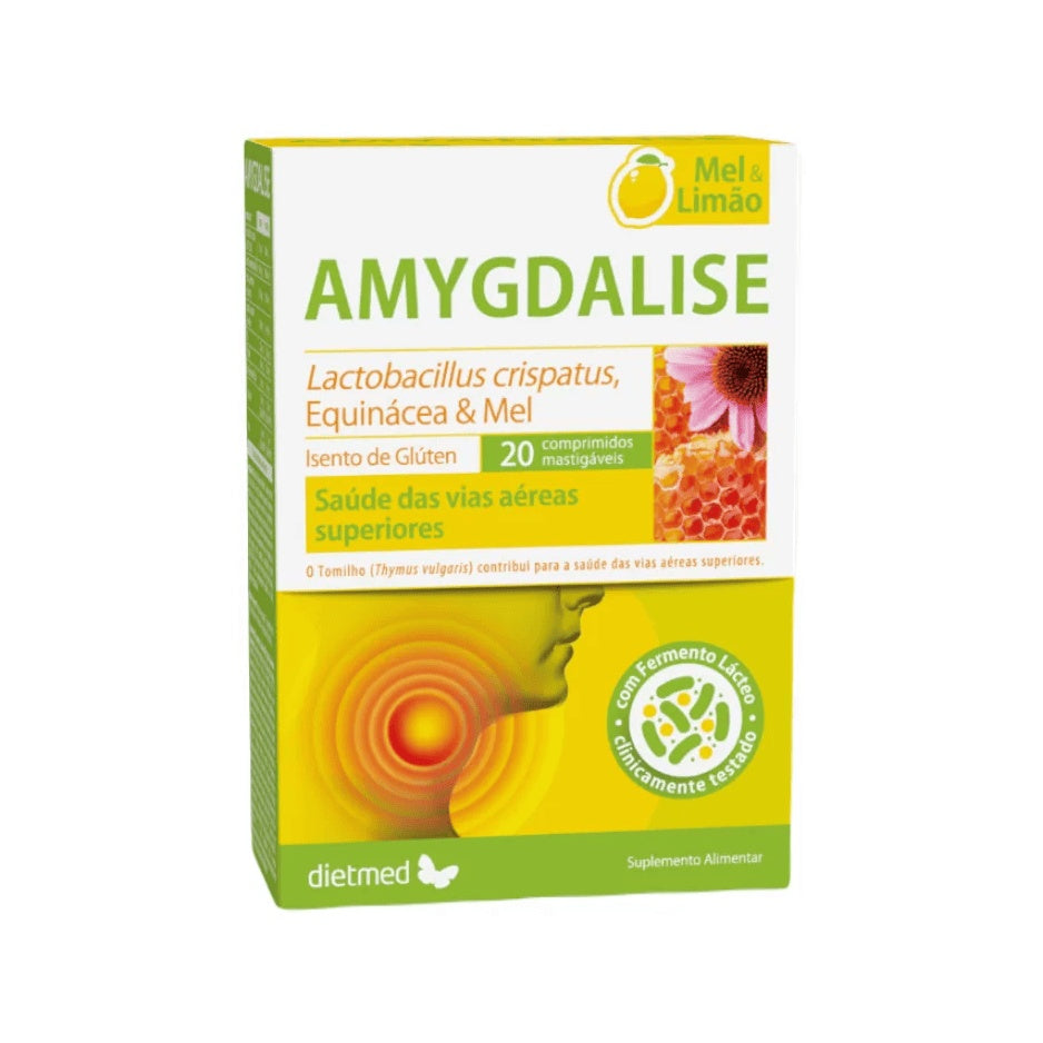 Amygdalise Miel y Limón Dietmed - 20 comprimidos masticables