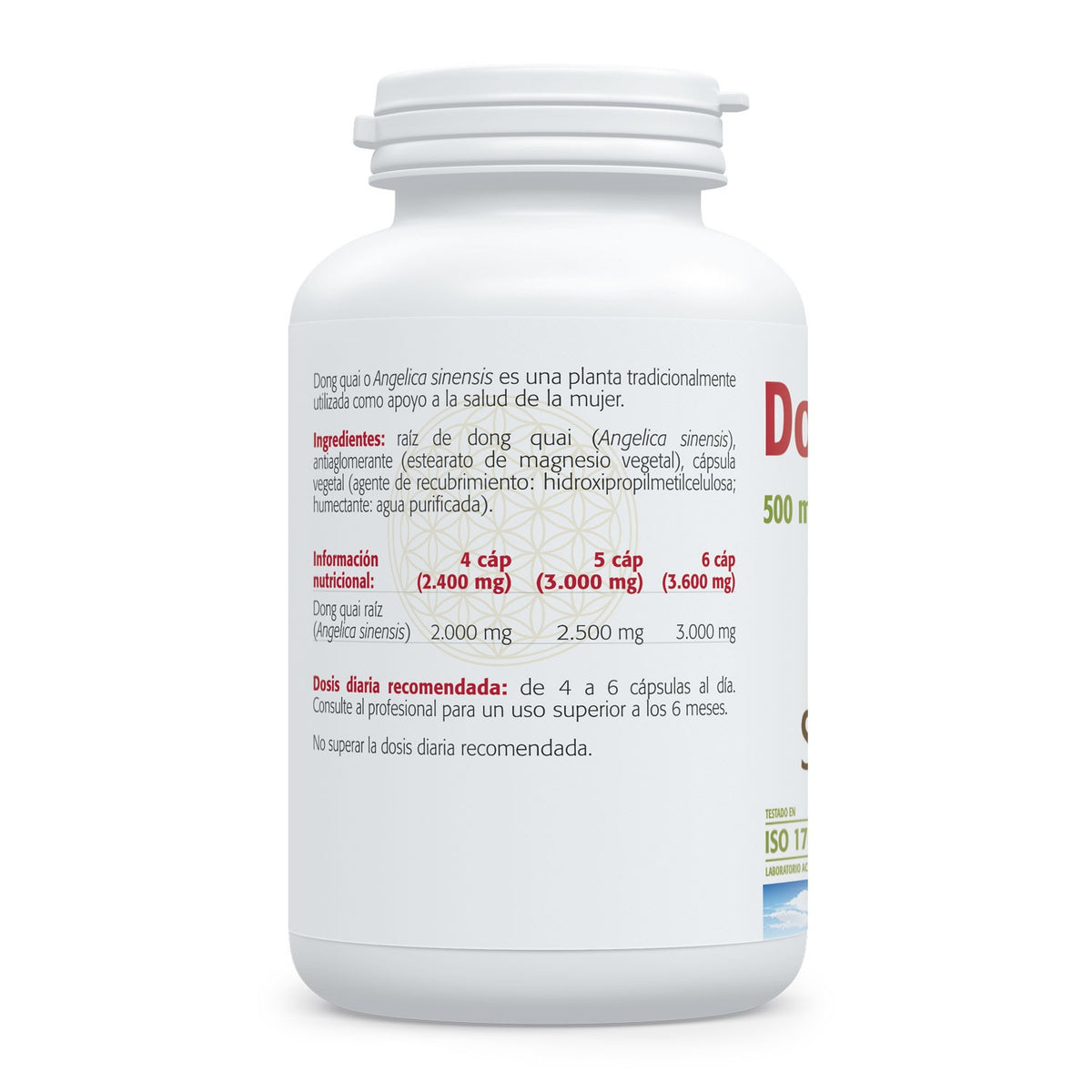 Dong Quai 500 mg Sura Vitasan - información nutricional e ingredientes
