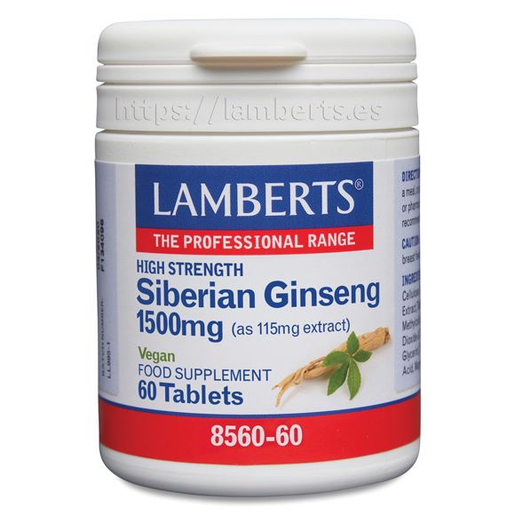 Ginseng siberiano extracto estandarizado 1500 mg 60 cápsulas