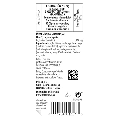 Solgar | Maximized L-Glutathione Reduced | Food Supplement with Antioxidant Functions | With Glutamic Acid | For Men and Women | 60 Capsules