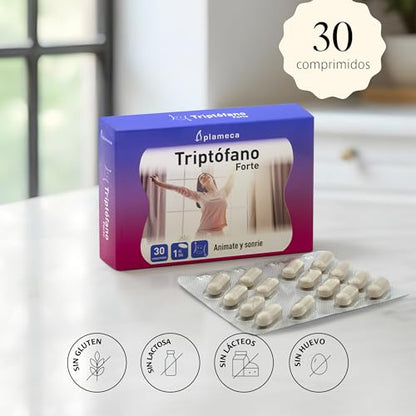 PLAMECA - Strong Tryptophan, with Vitamin B9, Vitamin B2 and Magnesium, Decreases Tired and Fatigue, Contributes to the Normal Function of the Nervous System and Psychological Function - 30 Tablets