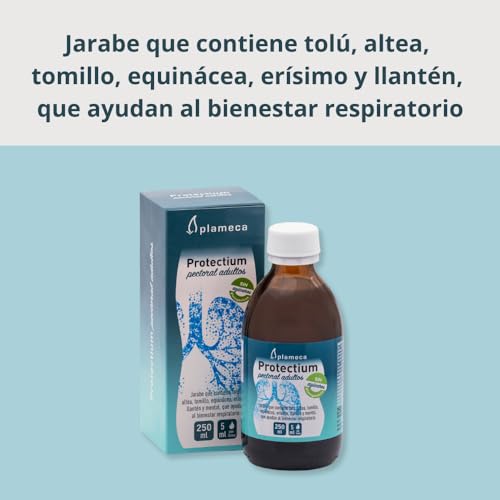PLAMECA - Protectium Pectoral Adults, Respiratory Wellness, Defense Maintenance and Immune System, with Tolu, Altea, Thyme, Pine Sap and Echinacea – 250 ml