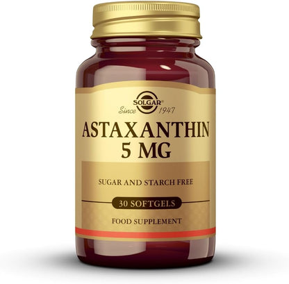 Solgar | Astaxanthin 5 mg | High Efficiency Antioxidant | 30 Softgels
