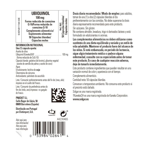 Solgar - Ubiquinol 100 mg, Reduced Form of Co-Q10, 50 Softgels