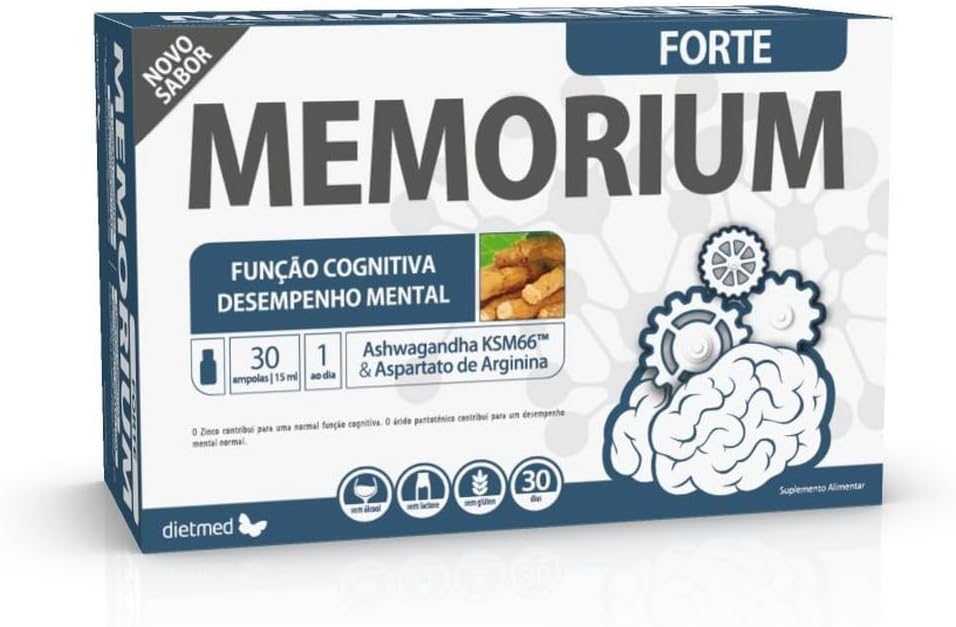 Dietmed | Memorium Forte - 30 X 15ml Ampoules | With Ashwaganda KSM66 & Arginine Aspartate | 1 a day