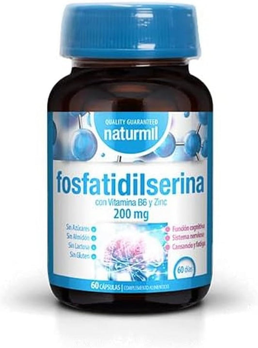 Naturmil | Phosphatidylserine 200mg - 60 capsules | With Vitamin B6 and Zinc