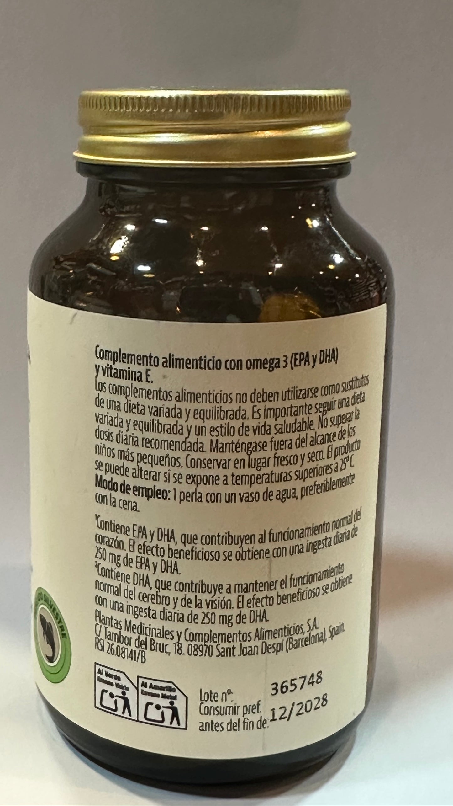 Omega 3 1298 mg EPA 454 mg DHA 324 mg 60 cápsulas