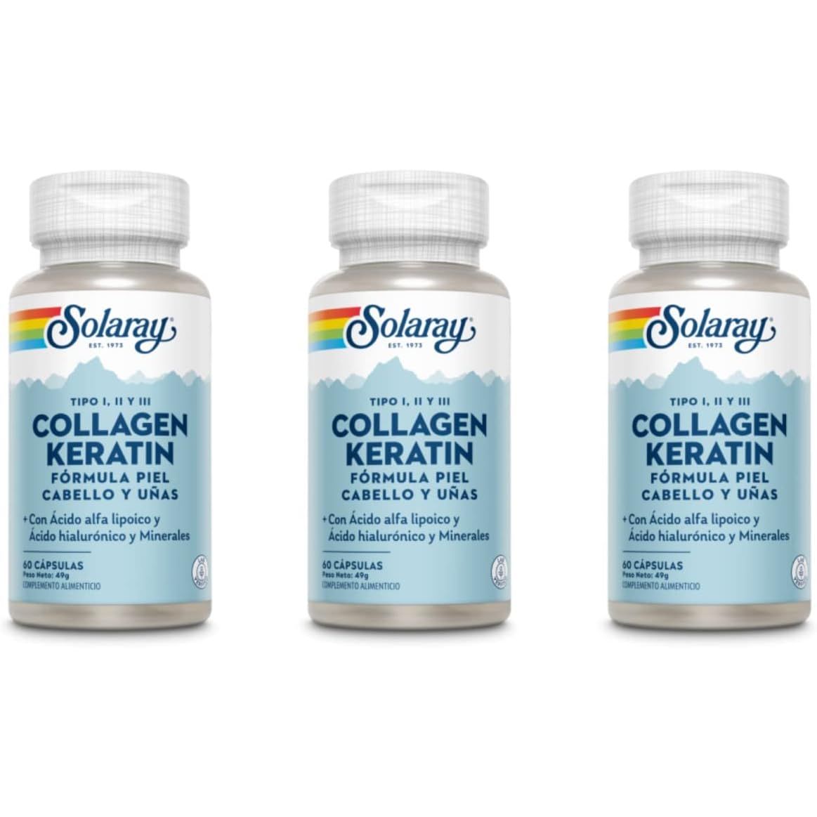 Colágeno queratin pack 3 60 cápsulas