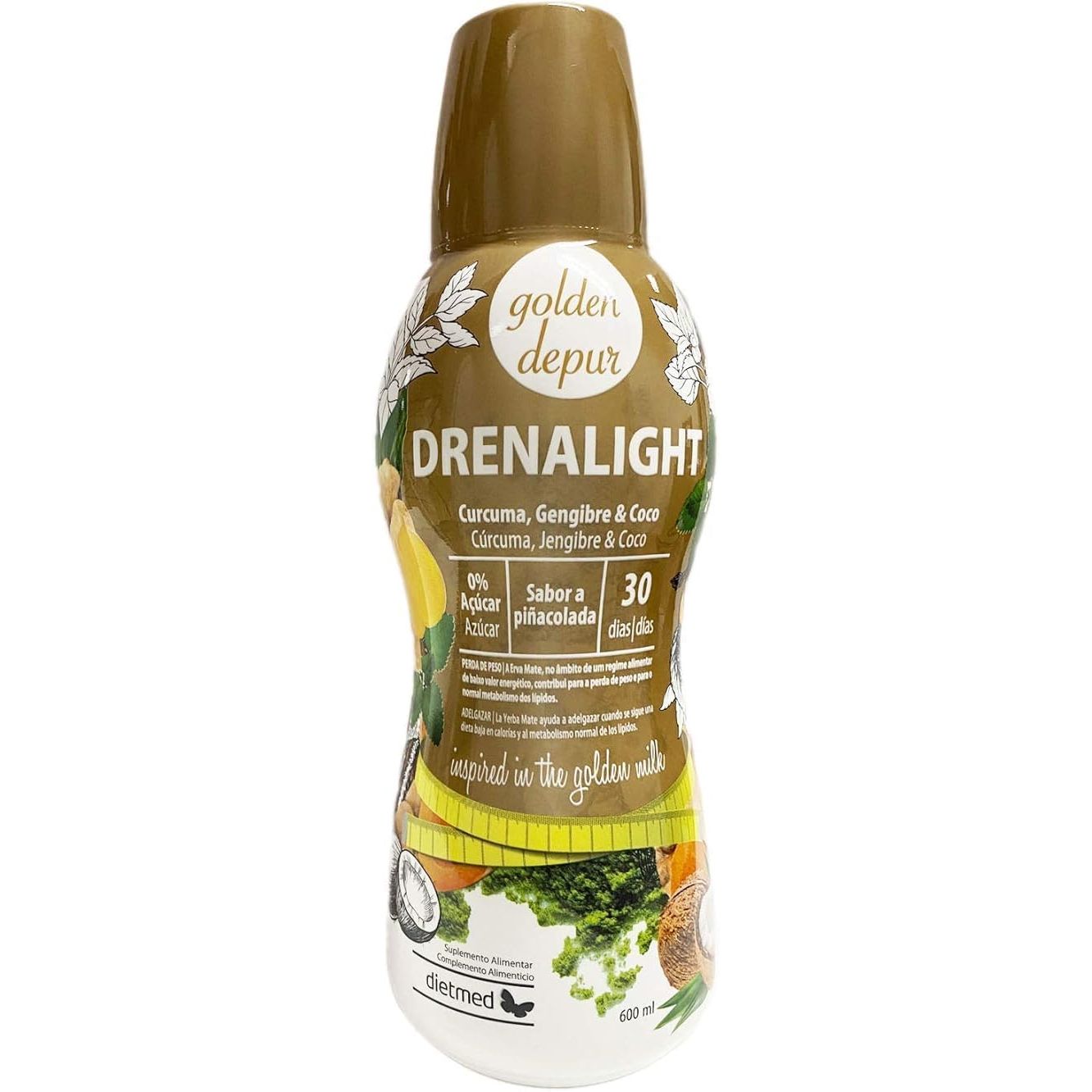 Drenalight Golden Depur cúrcuma jengibre 600 ml