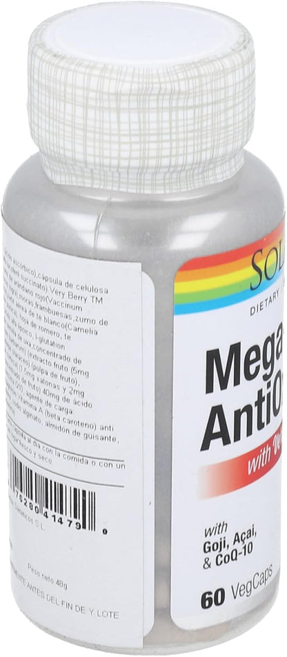 Solaray Mega Multi Antioxidant | CoQ10, ALA, Selenium, Goji, Acai | 60 VegCaps