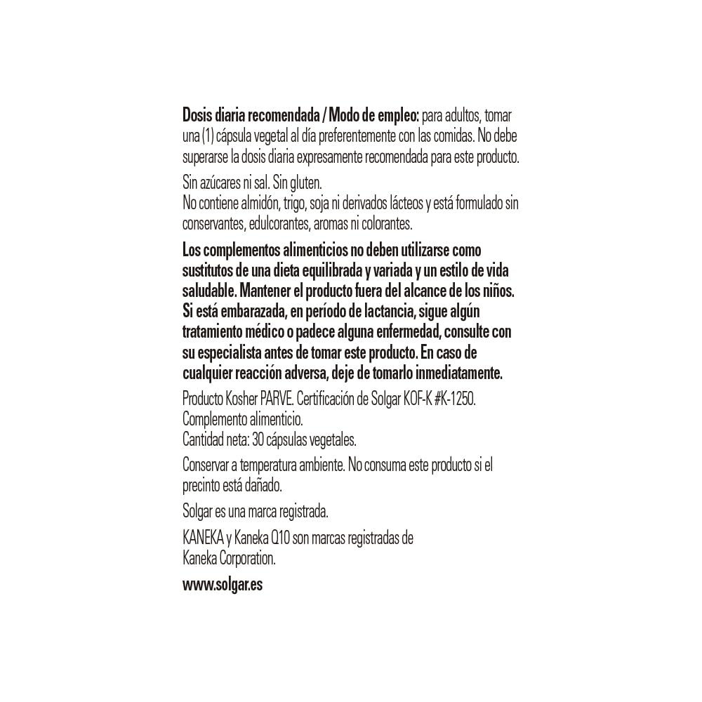 Solgar CoQ-10 (Coenzyme Q-10) 60 mg Vegetable Capsules - Pack of 60