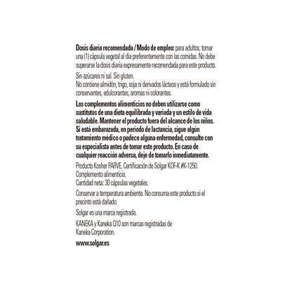 Solgar CoQ-10 (Coenzyme Q-10) 60 mg Vegetable Capsules - Pack of 60