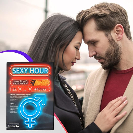 DietMed Sexy Hour | Ideal Formula for Men and Women | Potency and Improves Redness | With Maca - Pineol - Tribulus Terrestris - Vitamin B1 B6 B12 - Zinc | 30 Capsules - 100% Natural