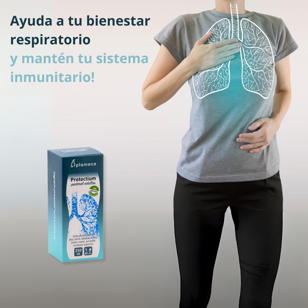 PLAMECA - Protectium Pectoral Adults, Respiratory Wellness, Defense Maintenance and Immune System, with Tolu, Altea, Thyme, Pine Sap and Echinacea – 250 ml