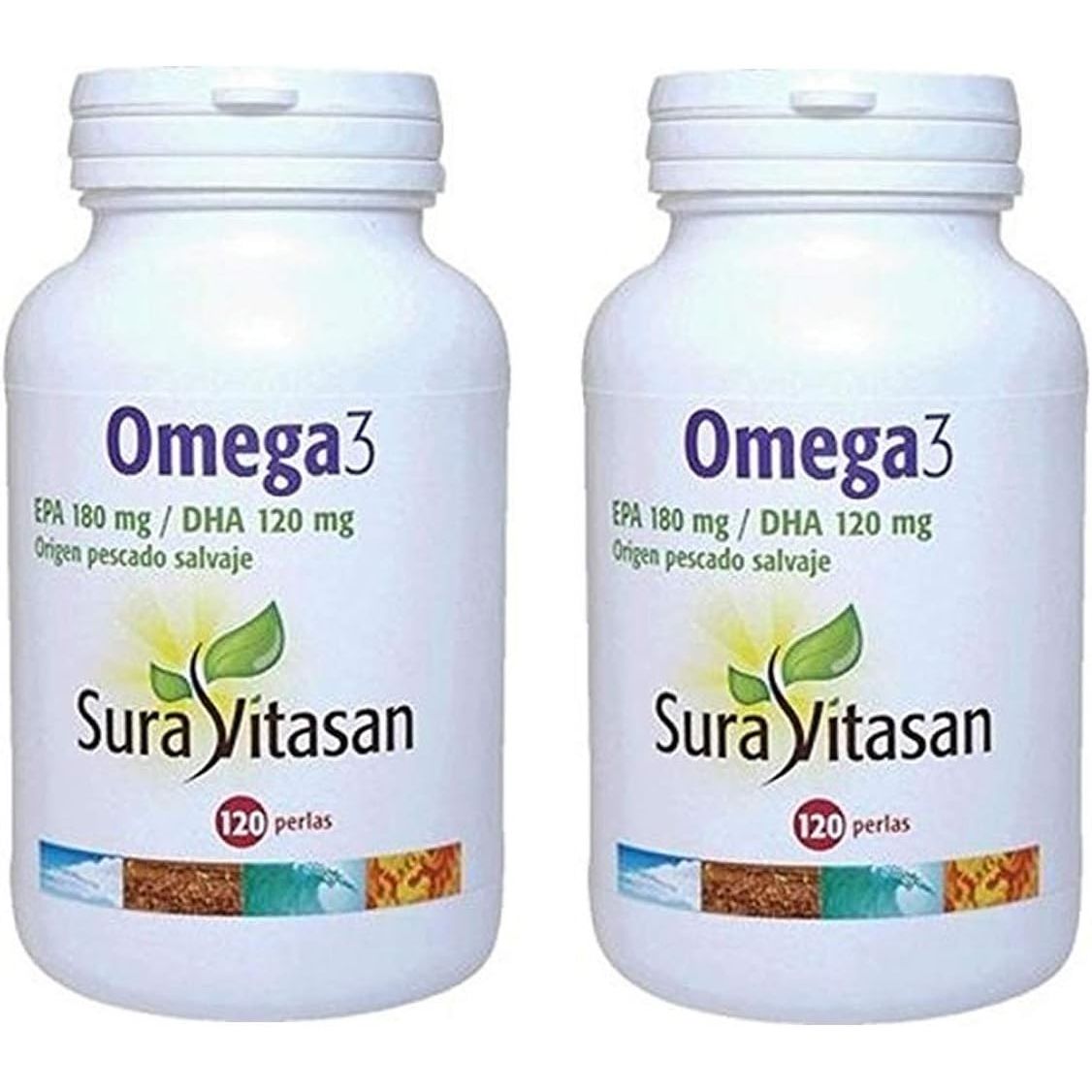 Omega 3 EPA 180 mg DHA 120 mg anchoa destilado molecular Sura Vitasan – 120 perlas