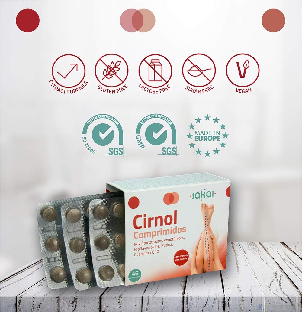 Sakai – Cirnol tablets with Ginkgo, Horse Chestnut and Rusco – Promotes blood circulation, helps prevent tired legs and swelling. Prevents vascular varicose veins. Coenzyme Q10