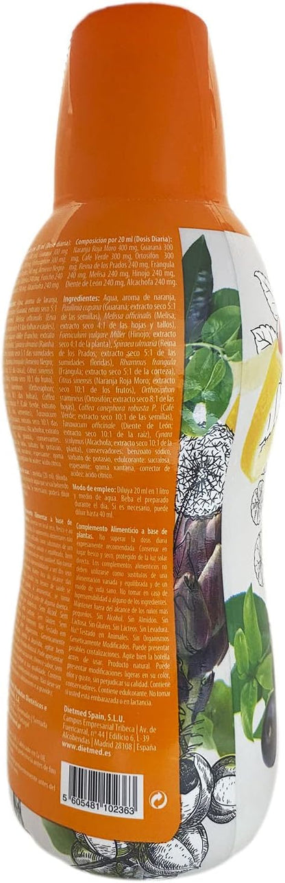 Dietmed | Drenalight Flat Belly - 600ml Oral Solution | Orange Red Moor, Guarana and Green Coffee | 30 days