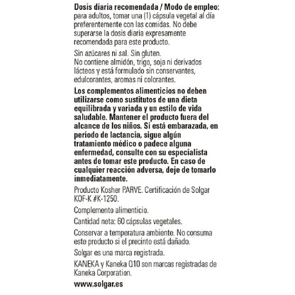 Solgar CoQ-10 (Coenzyme Q-10) 60 mg Vegetable Capsules - Pack of 60