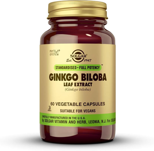 Solgar | Ginkgo Biloba Leaf Extract | 60 Vegetable Capsules, Brown, 100 g