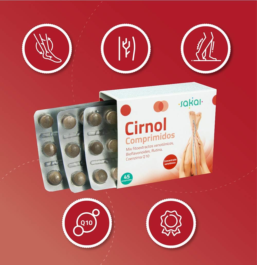 Sakai – Cirnol tablets with Ginkgo, Horse Chestnut and Rusco – Promotes blood circulation, helps prevent tired legs and swelling. Prevents vascular varicose veins. Coenzyme Q10