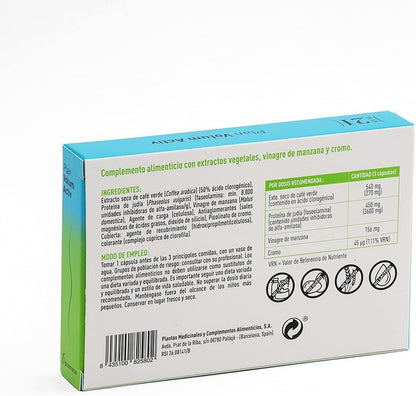 PLAMECA Volum Activ Plan with Dry Green Coffee Extract, Bean Protein, Apple Vinegar and Chromium Picolitan, 45 Vegetable Capsules